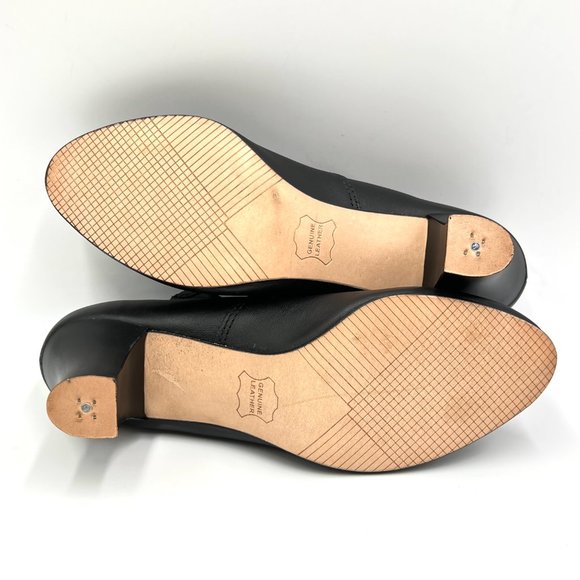 5W 5 WIDE Capezio Womens 650 Student Footlight Black Leather Dance Heels Shoes - Picture 9 of 13